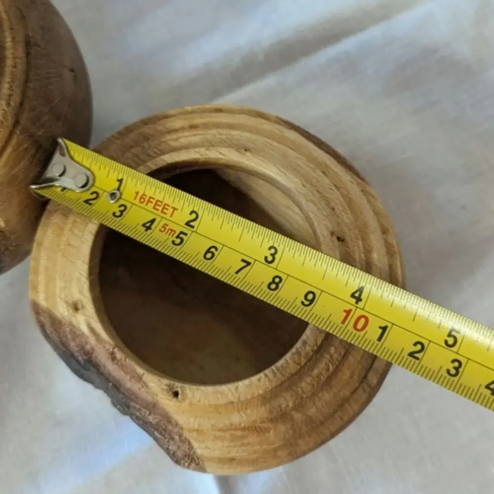 Scandinavian Minimalist Hand-Carved Wood Bowls Raw Organic Sculptural Signed